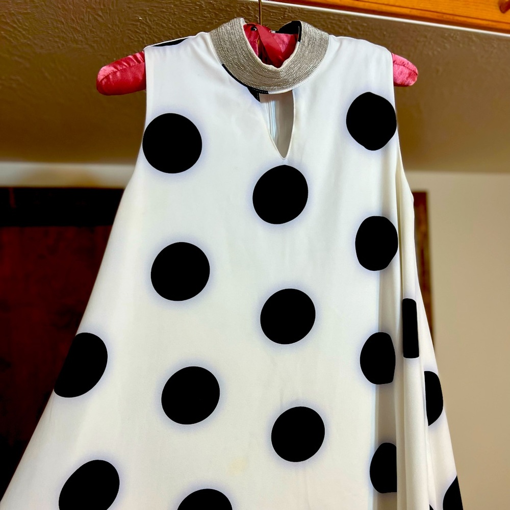 Polka dot swing mini dress